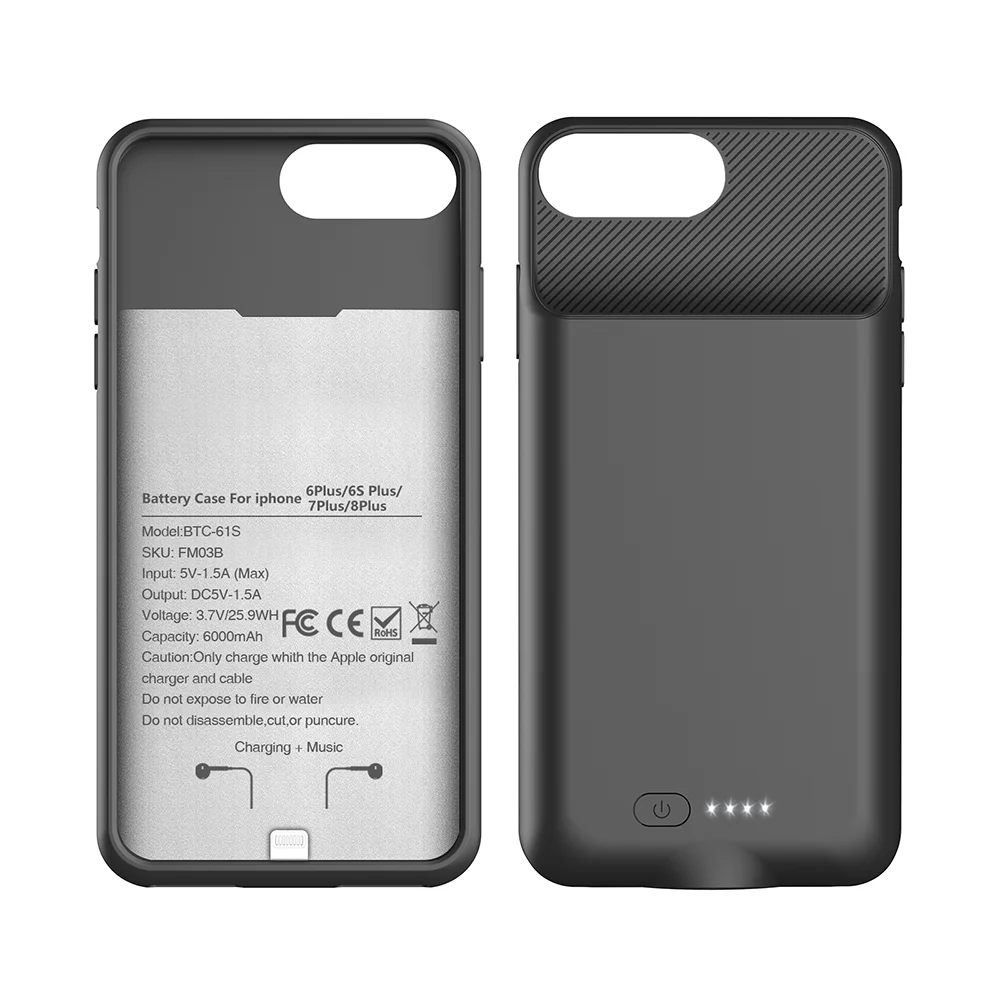 6000mah Battery Case Rechargeable Battery Smart Phone Battery Case For