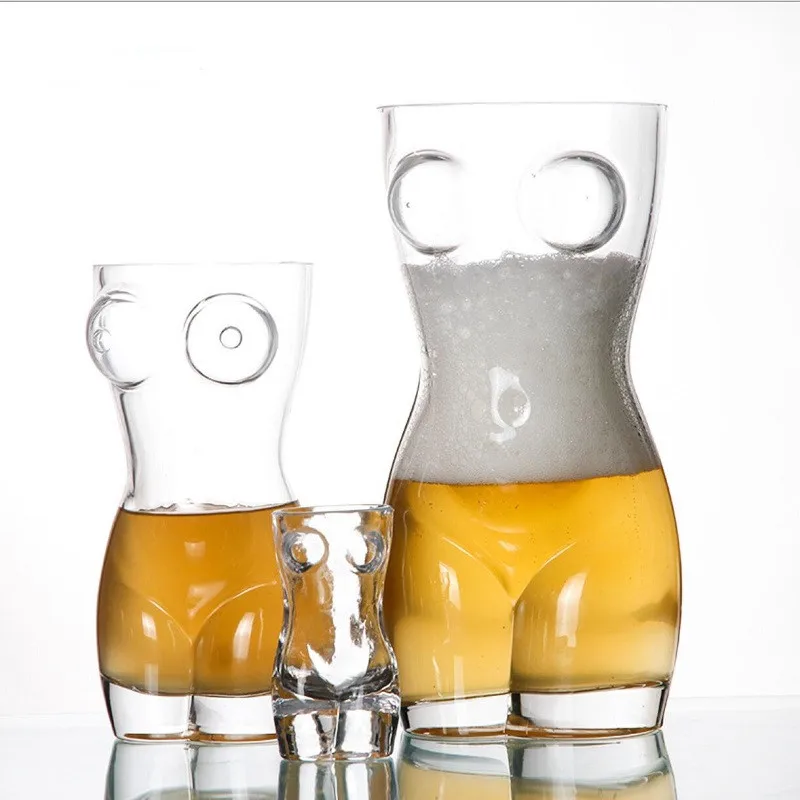 Woman Body Shaped Wine Glasses Sexy Lady Men Durable Double Wall Whiskey  Glasses Wine Shot Glass 60Ml Female Bod