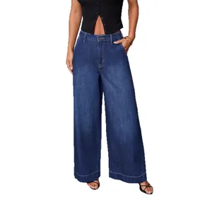 Cross-Border 2026 Boot Cut Denim Jeans for Women-High-Waisted Vintage Medium Wash Regular Fit Nylon/Cotton Quick Dry