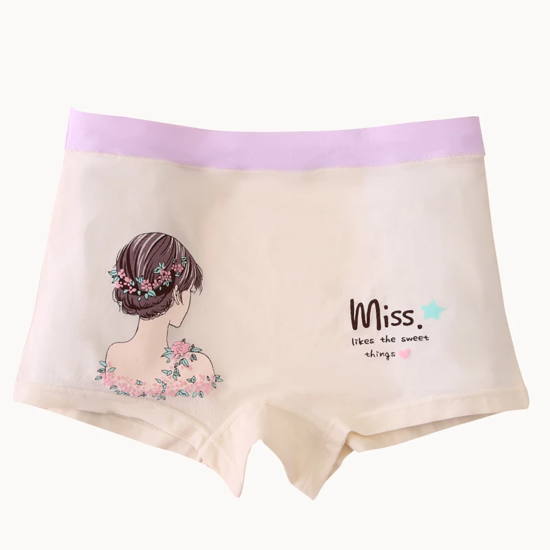 100% органический трусики с изображениями героев из мультиков для детей От 3 до 14 лет дети стринги для девочек стринги здоровым трусы-боксеры