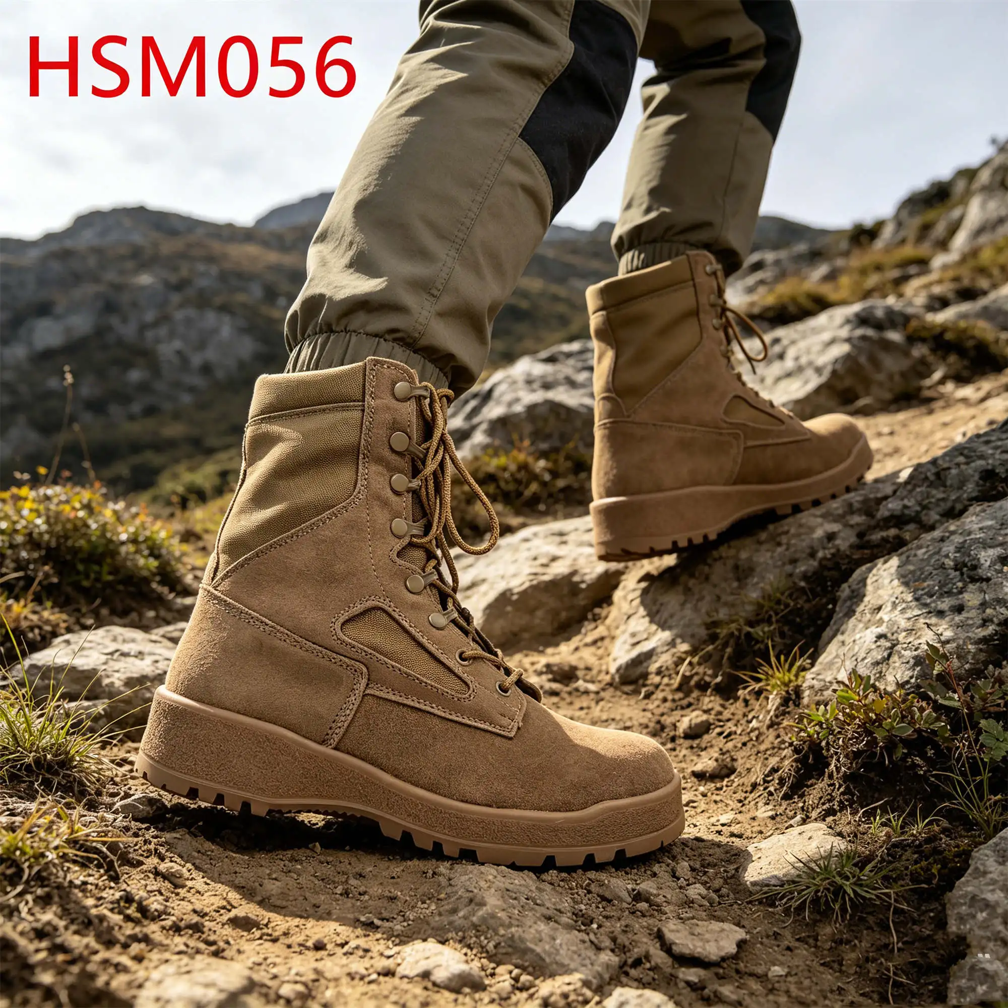 ZYF,Field Surveying Water Repellent Nylon Fabric Combat Boots Scree Slope Steel Toe Available Tactical Boots for Retail HSM056