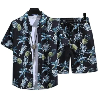 Summer Short Sleeve Floral Shirt Men's Beach Suit Hawaiian Island Style Retro Handsome Casual 3D Printed Thin Shirt