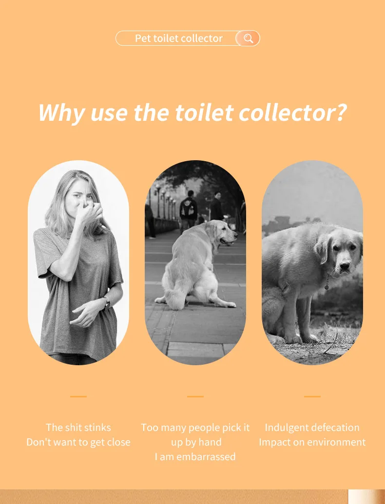 Portable Dog Poop Scooper Sanitary Dog Waste Picker Upper With Bag