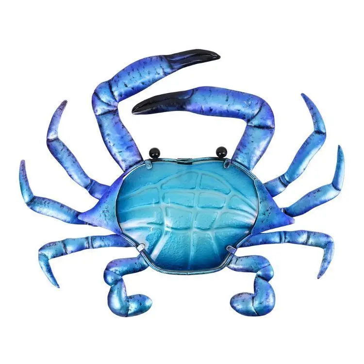 Home Wall   wall hanging 3d Metal Glass Metal Crab Animals Summer Crab Wall 1