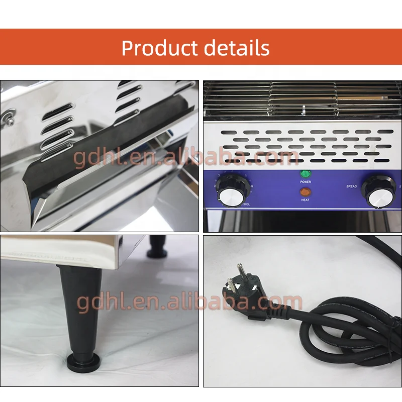 Хлебопекарный хлебопекарный станок Ресторан Электрический конвейер тостер коммерческий для продажи Серебряная нержавеющая сталь HL