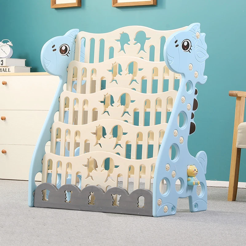 Пластиковая комнатная детская книжная полка и игрушечный шкаф для