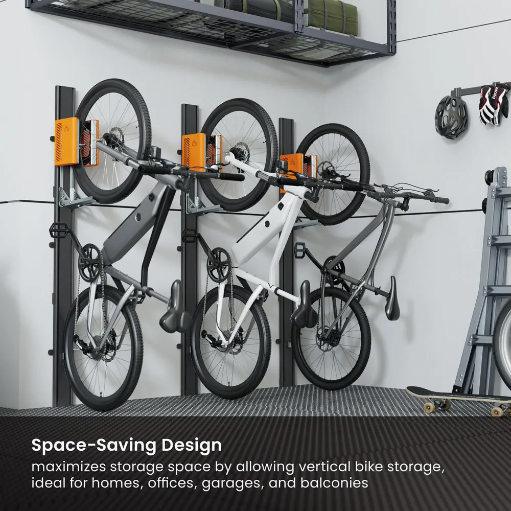 LBM12-01 Supporto Verticale da Parete Easylift per Bici da Garage Gancio per E-Bike Cavalletto Portabici per Interni