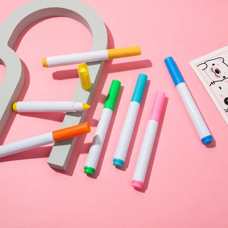 Premium 8 colors Dry Erase 6mm Liquid Chalk Marker with Dual reversible tip for LED Writing Board Glass and Window