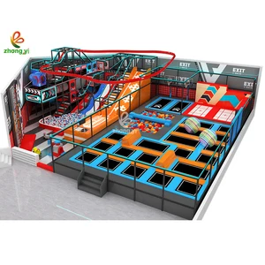 Indoor Commercial Trampoline Park Equipment with PVC and Protective Net for Amusement Parks for Sale
