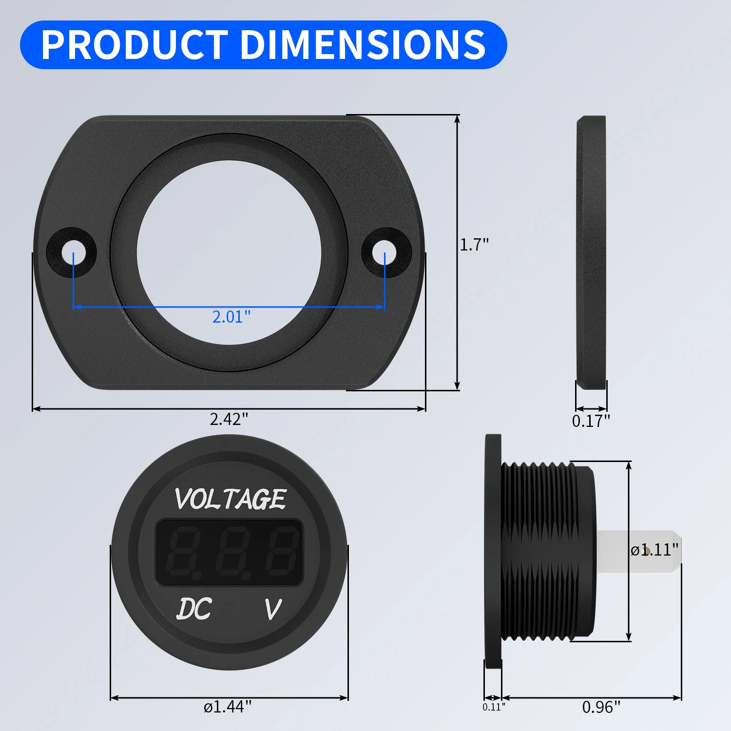 Voltmètre Daffichage À LED Étanche Professionnel LED 12V 24V Vert LED Voltmètre Daffichage À LED Étanche Professionnel LED 12V 24V Vert LED