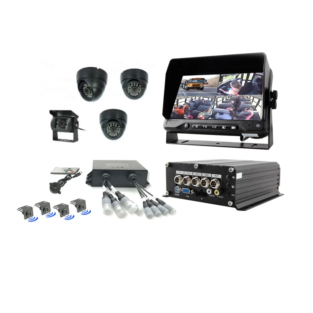 Kit d'enregistrement avec carte SD H.265 HDD MDVR, capteur de stationnement inversé pour Bus scolaire avec capteurs de stationnement