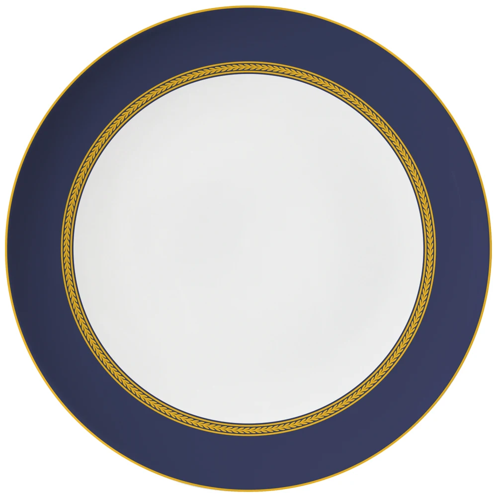 New Design Gold Rim Main Course Ceramic Dishes Royal Fine Bone China Dining Plates Wholesale