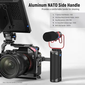 NEEWER Universal Aluminum NATO Side Handle Grip with up and Down Adjustable NATO Clamp Camera Handgrip detail image