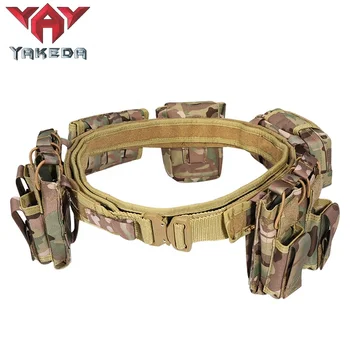 YAKEDA Inner Military Nylon Military Police Patrol Tactical Waist Utility Duty Belt with Quick Detach Metal Buckle