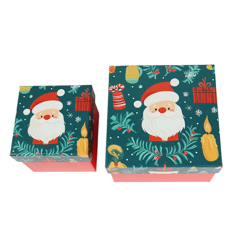 Customizable Classic Christmas Gift Boxes Set Rigid Paperboard Packaging Matt Lamination CMYK Embossing Elegant Base Lid Design