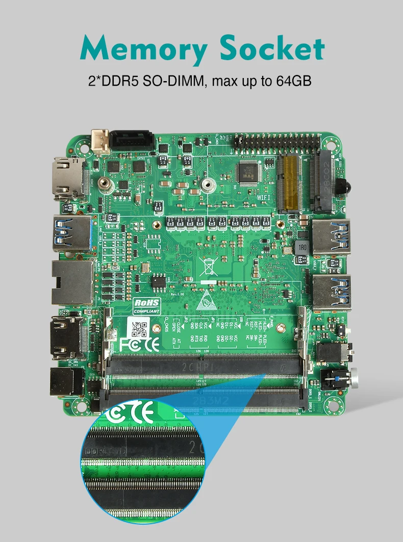 X86 Intel Nuc Mini Pc Motherboard Support 12th I5-1240p I7-1255u Ddr5 ...
