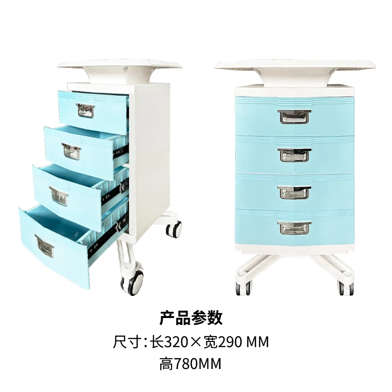 Dental clinic mobile storage table 4 drawers storage trolley with casters details