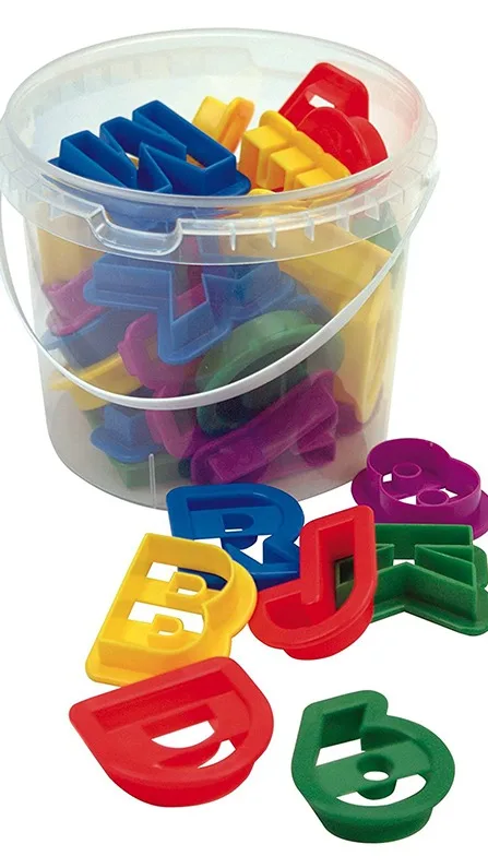 36 Pieces Bucket Alphabet Letter And 0 To 9 Number Fondant Biscuit ...