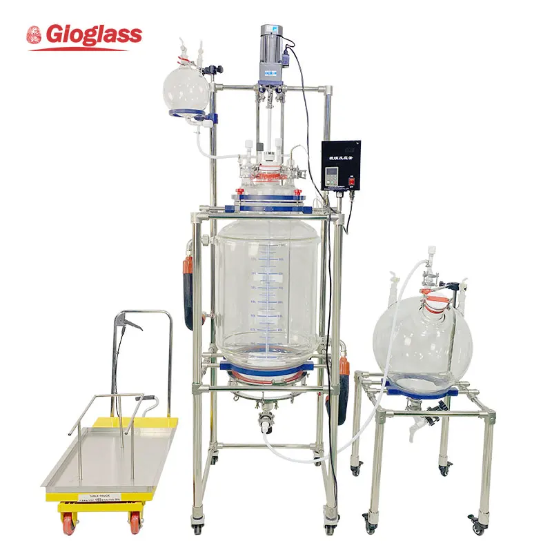 Fittings for Vessels Reactorss 10L Crystallization Jacketed Glass Reactor