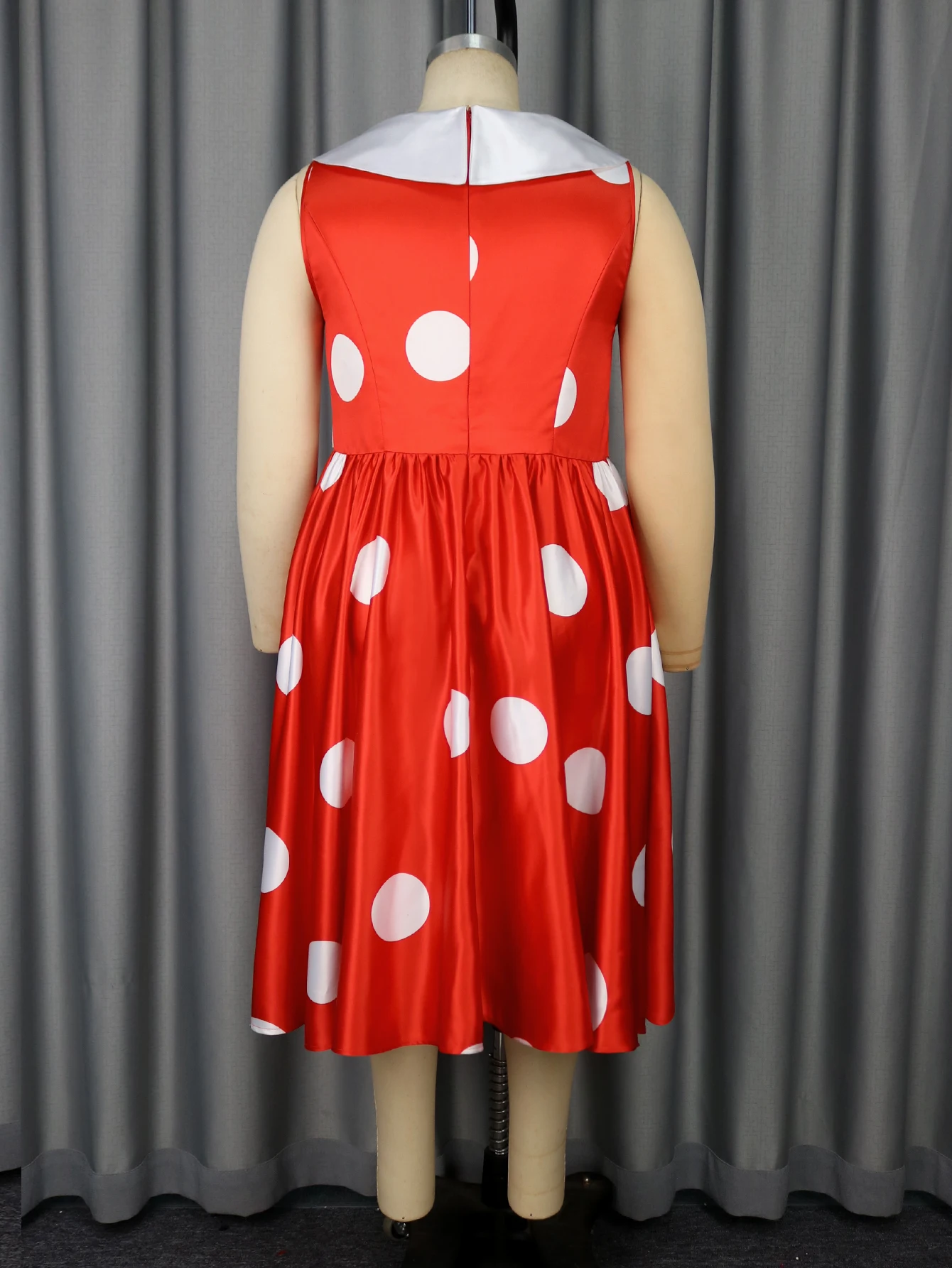 Wholesale AOMEI 2025 Lapel Collar leeveless with Belt leeveless a Line Red Midi Length Women's Daily Dress Plus ize XL XXL 3XL,1 Piece Wholesale AOMEI 2025 Lapel Collar leeveless with Belt leeveless a Line Red Midi Length Women's Daily Dress Plus ize XL XXL 3XL,1 Piece