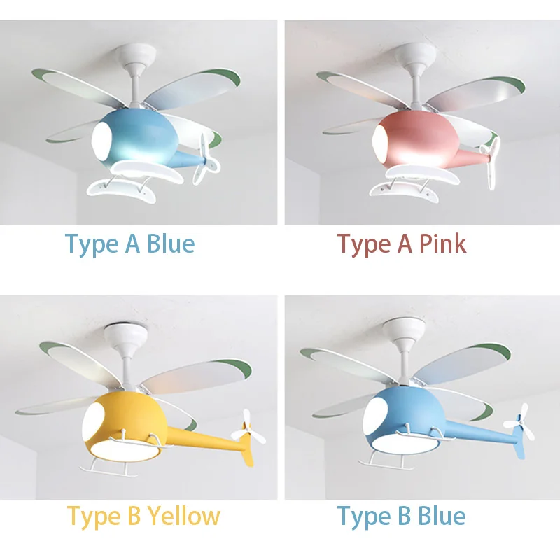 Modern Helicopter LED Ceiling Fan Light with Remote Control - 6