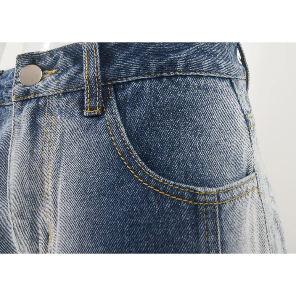 Men's Baggy Wide Leg Jeans High Quality Gradient Denim Pants Fashionable Streetwear for Male