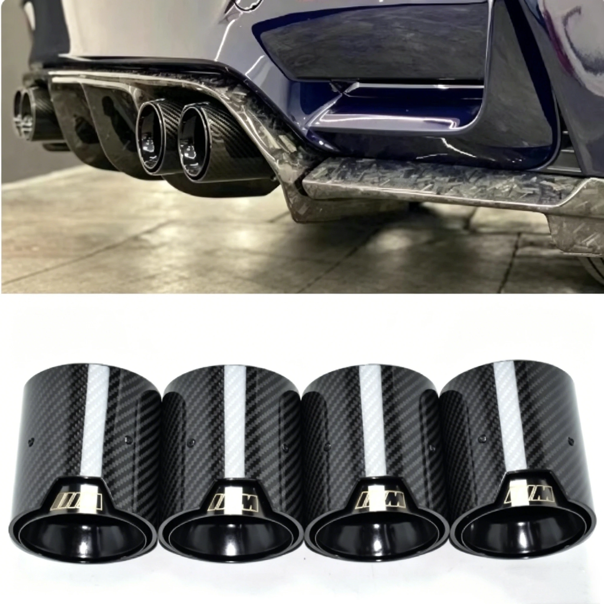 M2 F87 M3 F80 M4 F82 F83 High Performance Carbon Fiber Muffler 4PCS Exhaust Tips Pipe for BMW