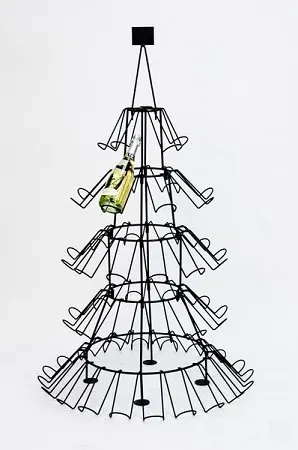 ミンハウの大きなスタンド式ワインラック - 5層黒メタルクリスマス