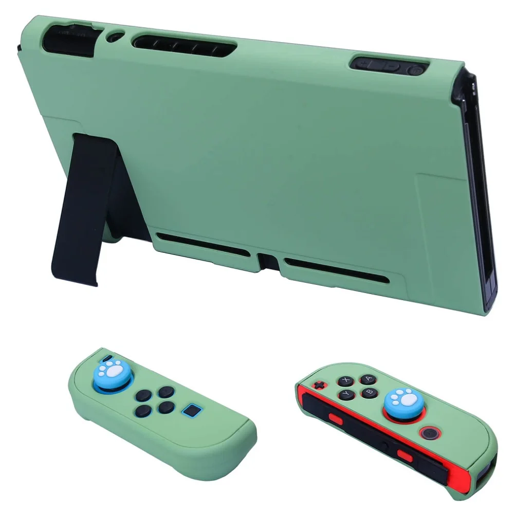 Custom Green Protective Case Compatible For Nintendo Switch Oled Transparent Hard Case Cover For Switch Oled Console Accessories