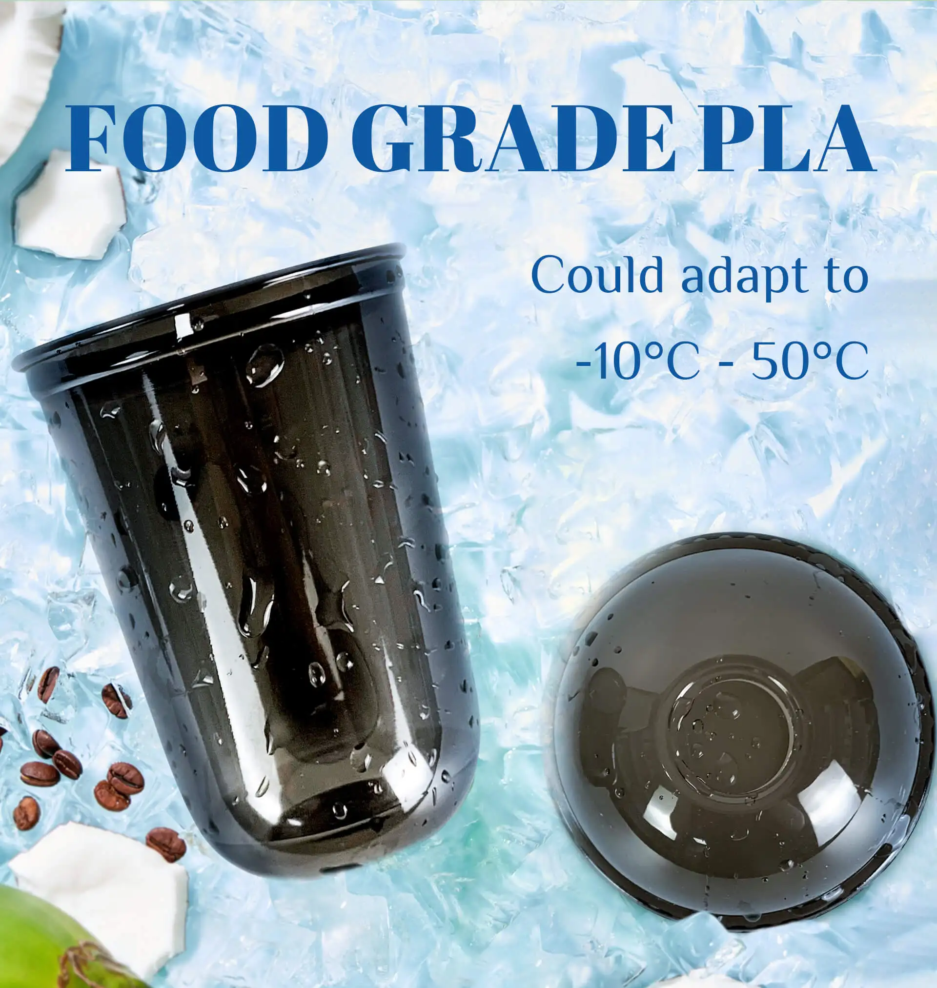 Custom Logo Printed Black Transparent U shape 12oz 16oz 22oz Disposable PET Plastic Clear Cup With Lids For Boba