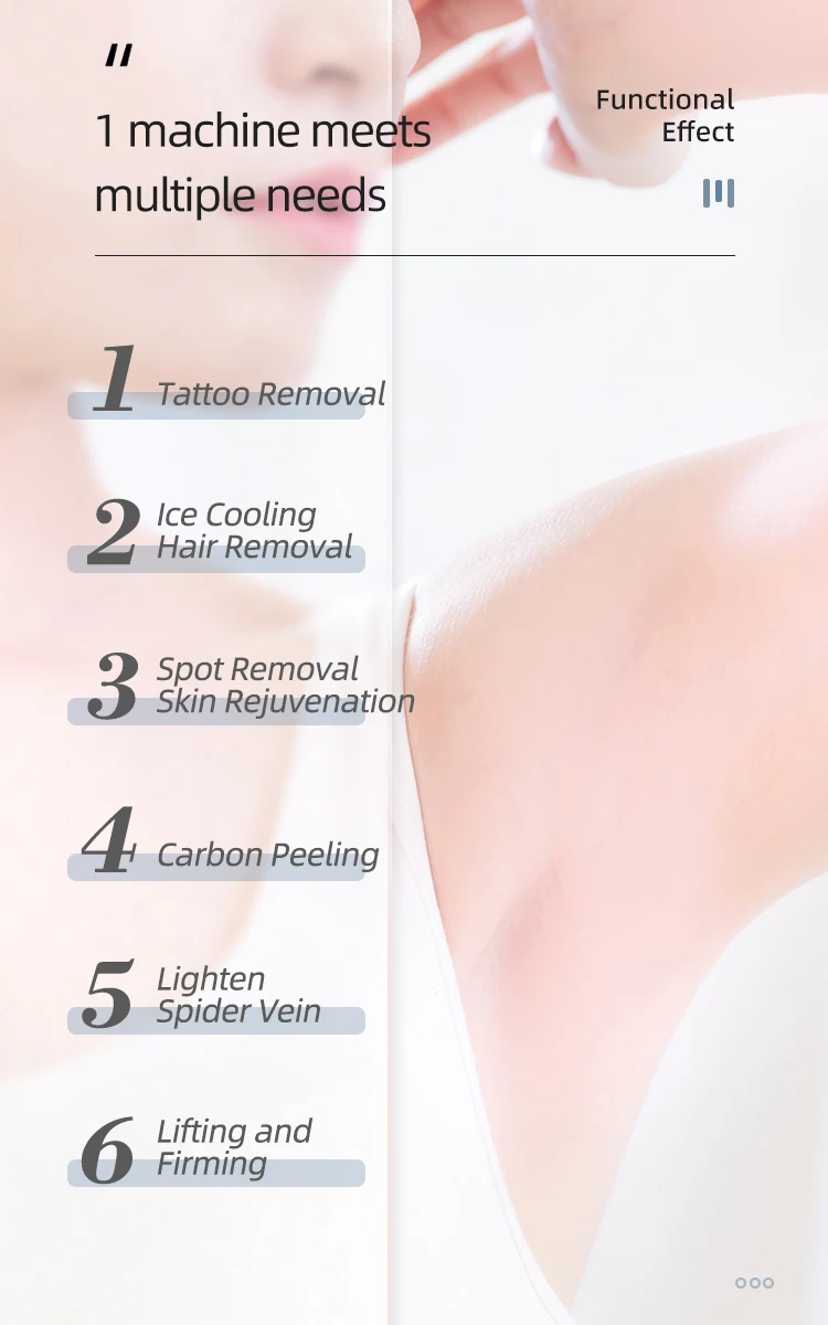 4 In 1 Multifunctional Nd Yag Laser Tattoo Removal IPL Hair Removal RF Face Lifting Machine