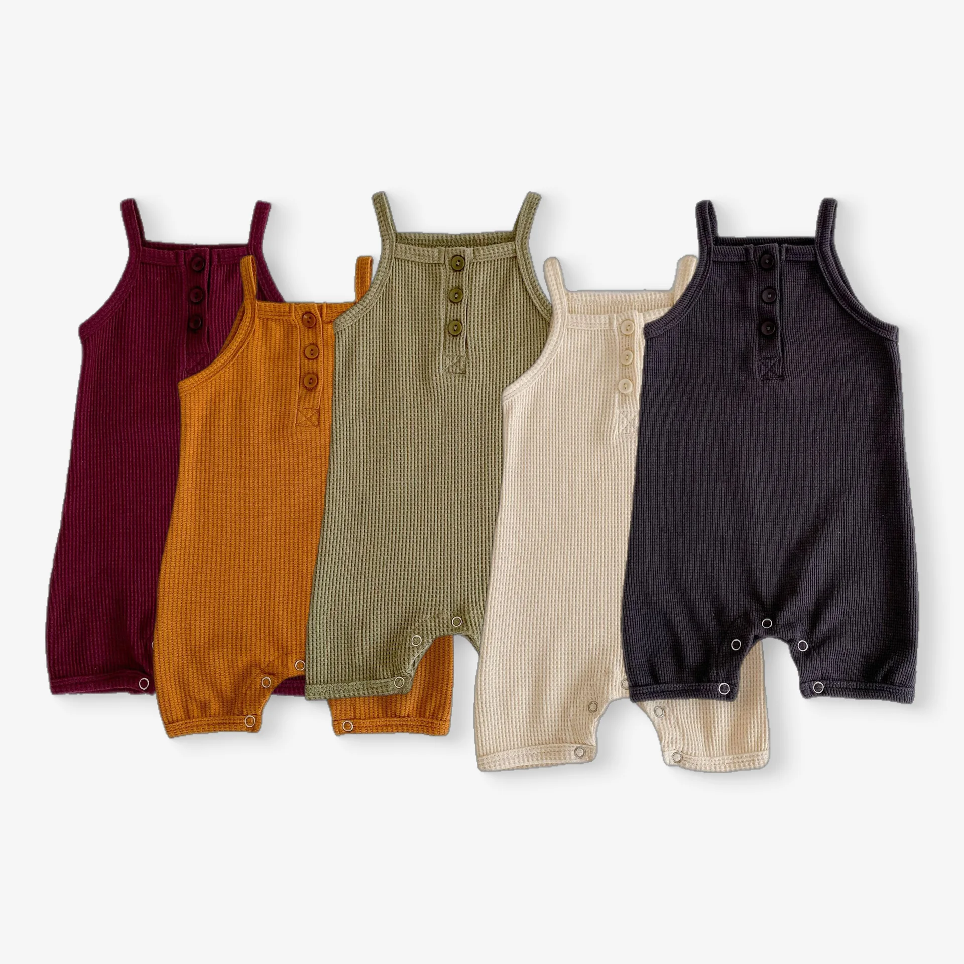 Wholesale Baby Bodysuits Solid Cotton Tank Top Onesies