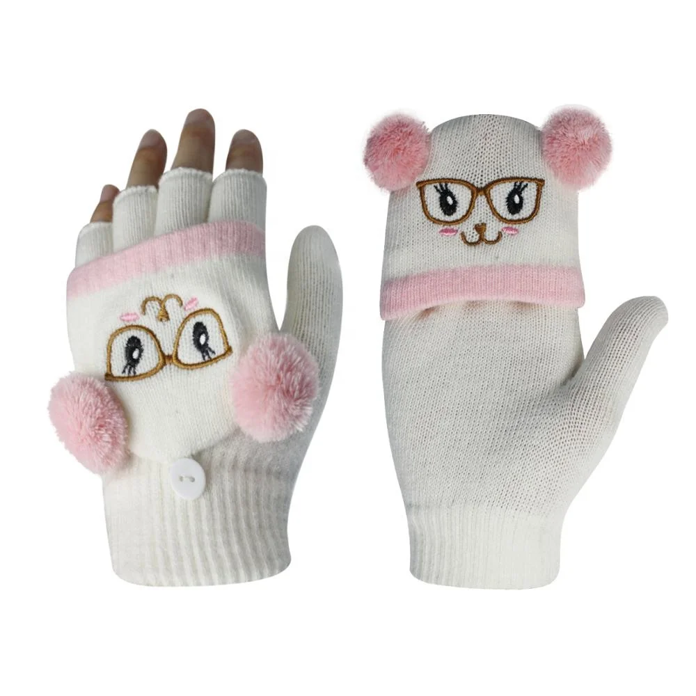 Половина перчатки без пальцев имитация кролика акриловая Варежка