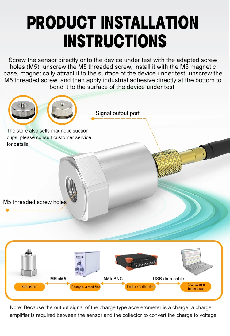 JSDPD0500 Hot Selling General Vibration Piezoelectric Acceleration Sensor Using For Impact Measurement manufacture