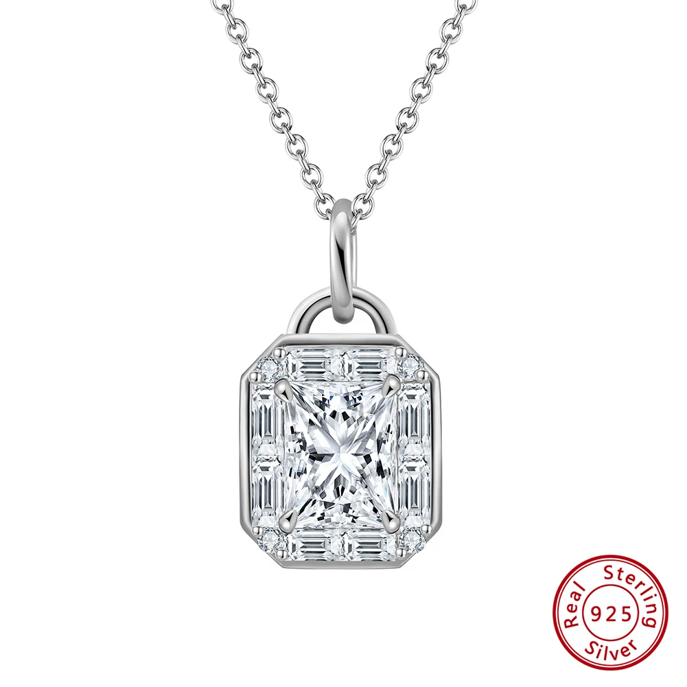 LZN11 RINNTIN 925 Sterling Silver Necklace with CZ Diamonds