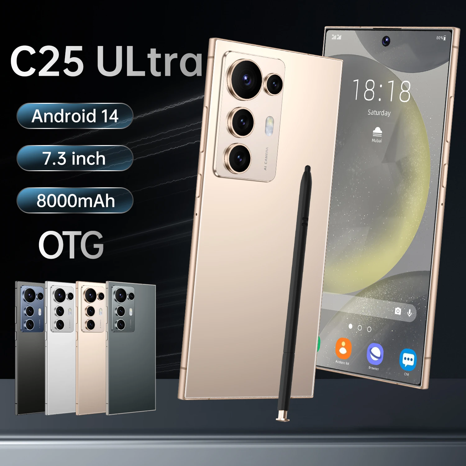 C25 Ultra Pro Unlocked Smartphone - 7.3