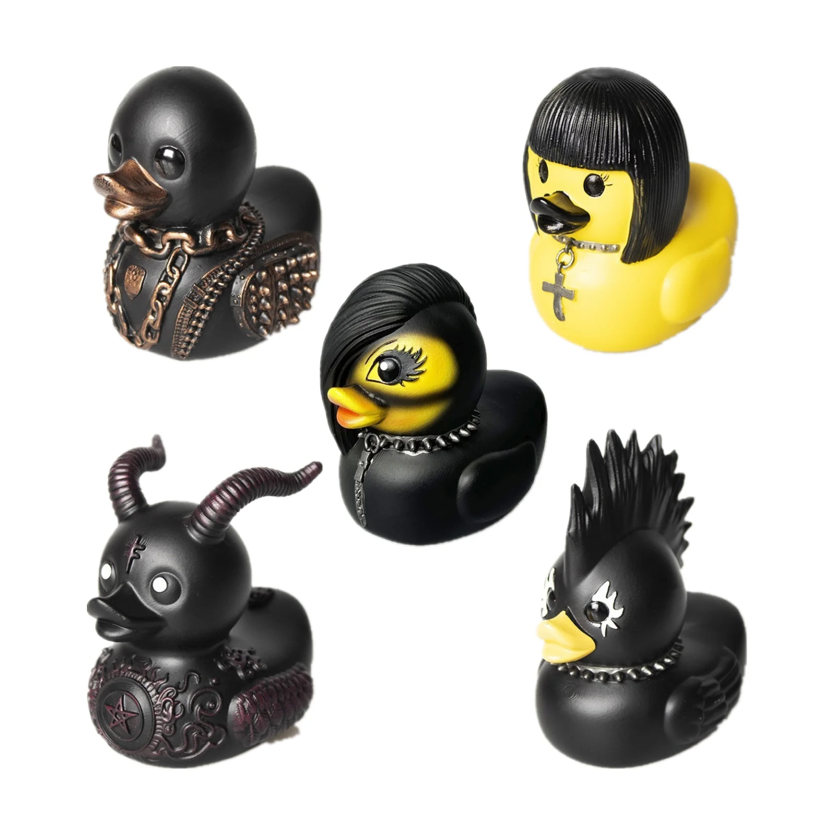 Gothic Rubber Ducks - Satanic Duck Statues for Halloween