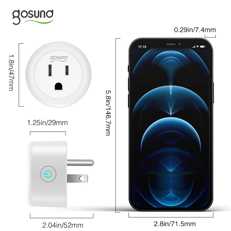 Gosund-enchufe inteligente con Wifi, enchufe inteligente estándar