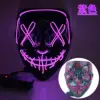 Maschera viola con cuciture a forma di V per occhi e bocca