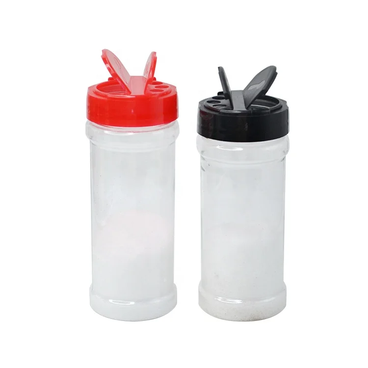 Plastic Spice Container Salt Shaker and Pepper Bottle with Flip Cap