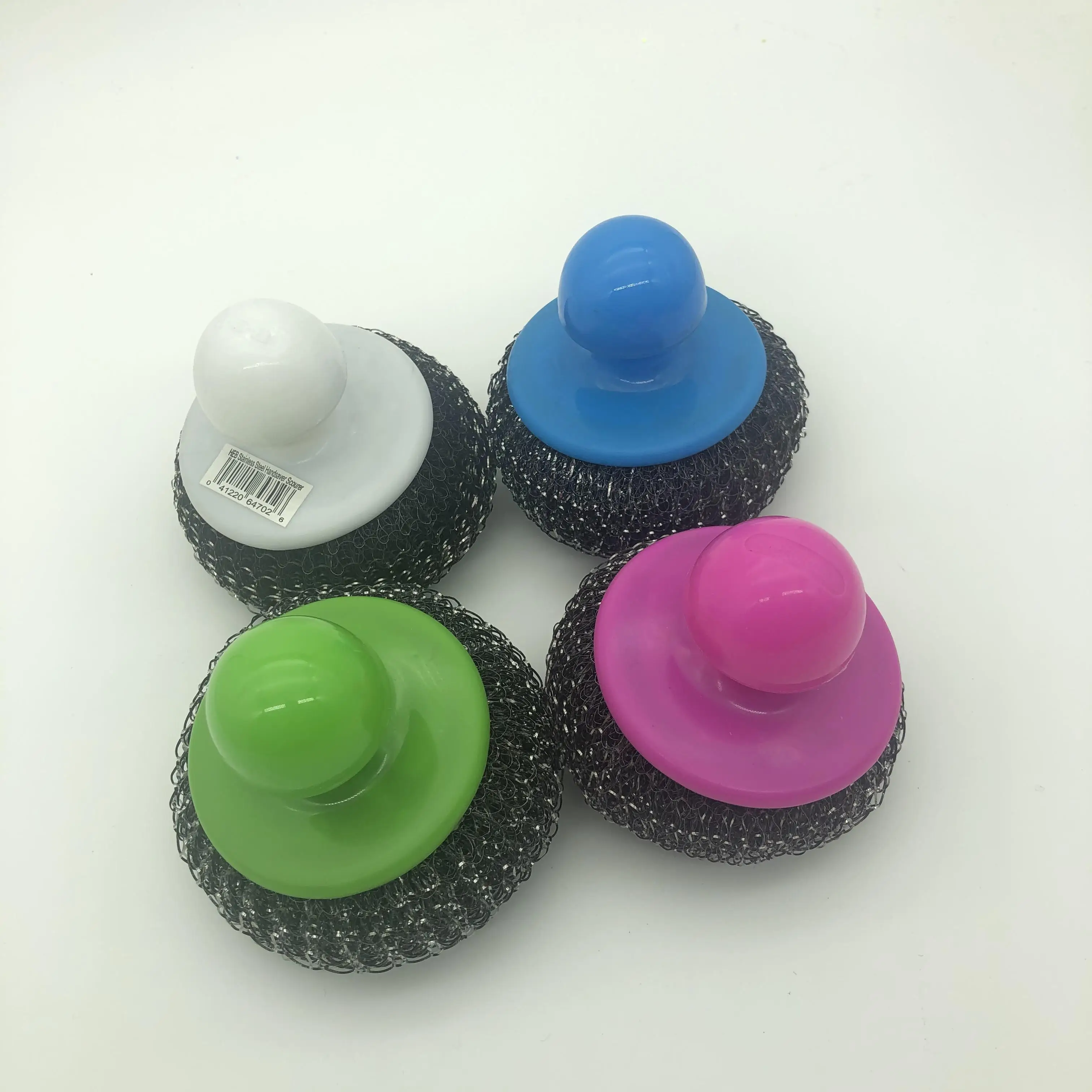 Factory Customized Kitchen Dish Cleaning Scourer Ball Plastic Polyester Opp Bag Round Kitchen Scrubber in Vase Degreaser Kitchen