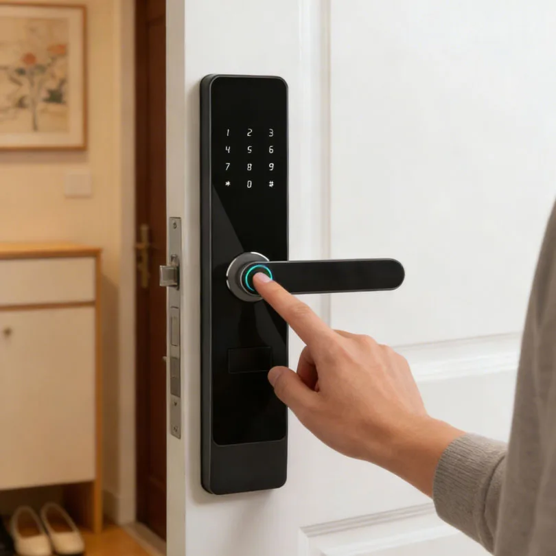 ล็อกอิเล็กทรอนิกส์อัจฉริยะระดับสูง รองรับ Wi-Fi ปลดล็อกด้วยลายนิ้วมือและควบคุมด้วยหน้าจอสัมผัส ล็อกประตูอัจฉริยะสำหรับใช้งานในบ้านและสำนักงาน ยี่ห้อ Kaisstar