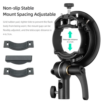 S2 Bowens Mount Flash S-type Speedlite Holder Bracket for Godox V1 V860II AD200 AD400PRO Speedlite Flash Snoot Softbox detail image