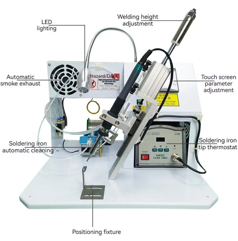 Electric-inclined Foot Operated PCB LED USB Charging Head Connector Welding Cable Circuit Board Aviation Plug Soldering Machine