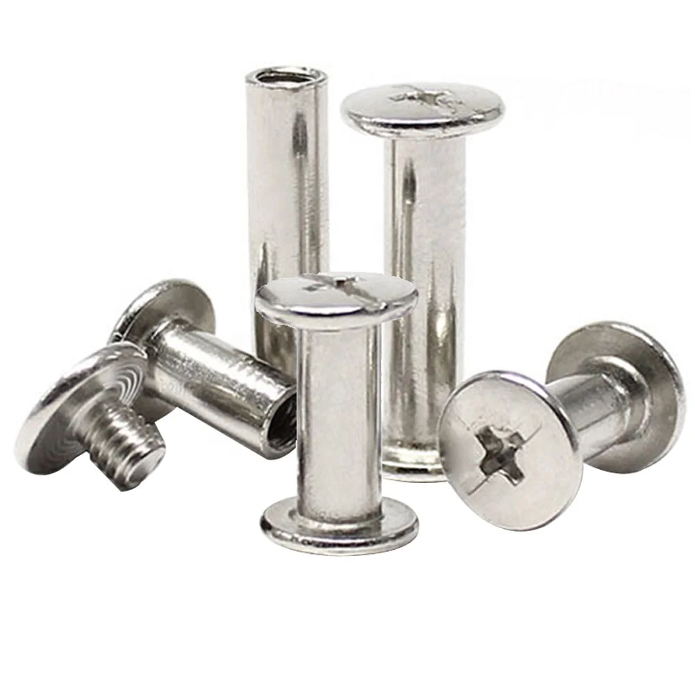 Custom M2 M3 M4 M5 M6 Binding Barrel Screws Male Female Aluminum Brass 20mm Length Din Stainless Steel Chicago Screws Cap