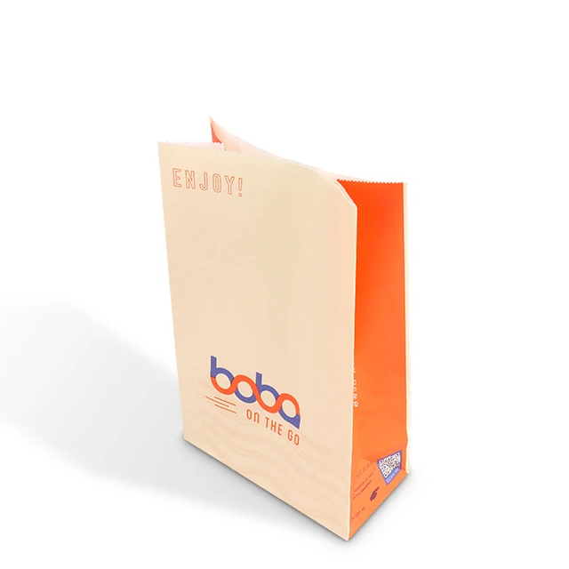 Take out paper bag for restaurant hold sandwiches and hamburger supplier