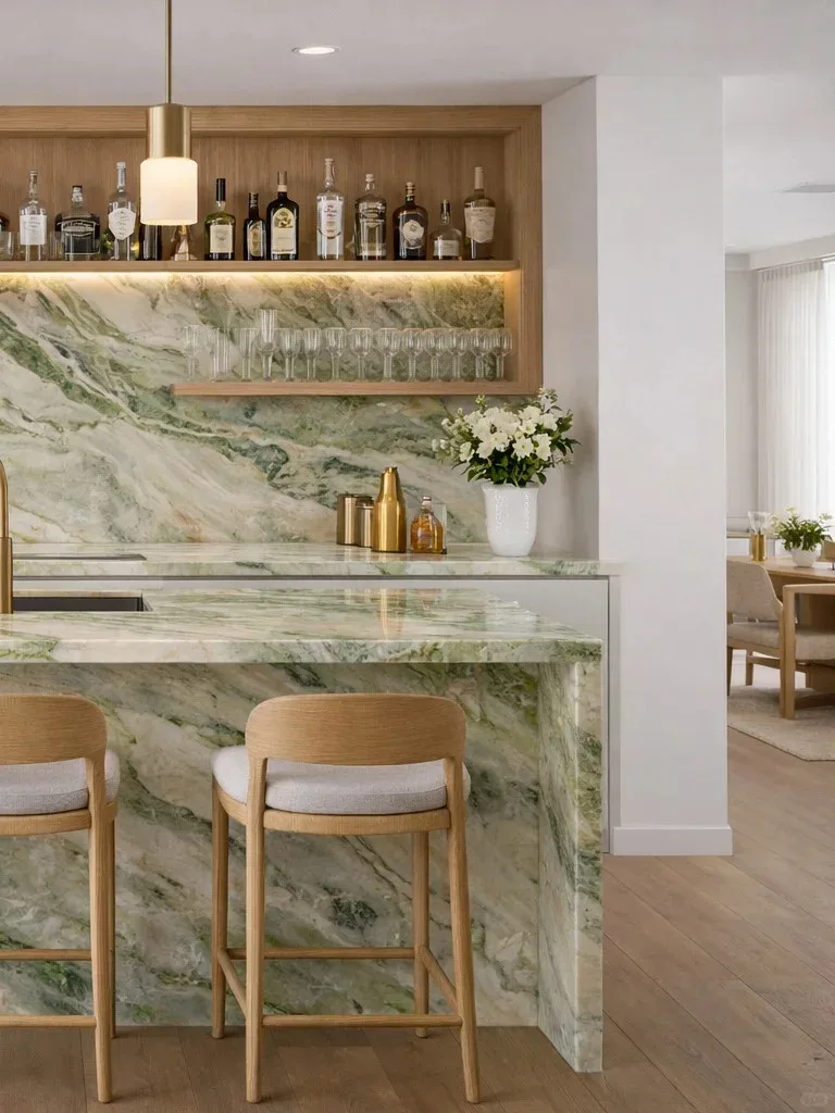 product china emerald green marble countertops vanity tops  table tops design natural green marble counter top stone island-7