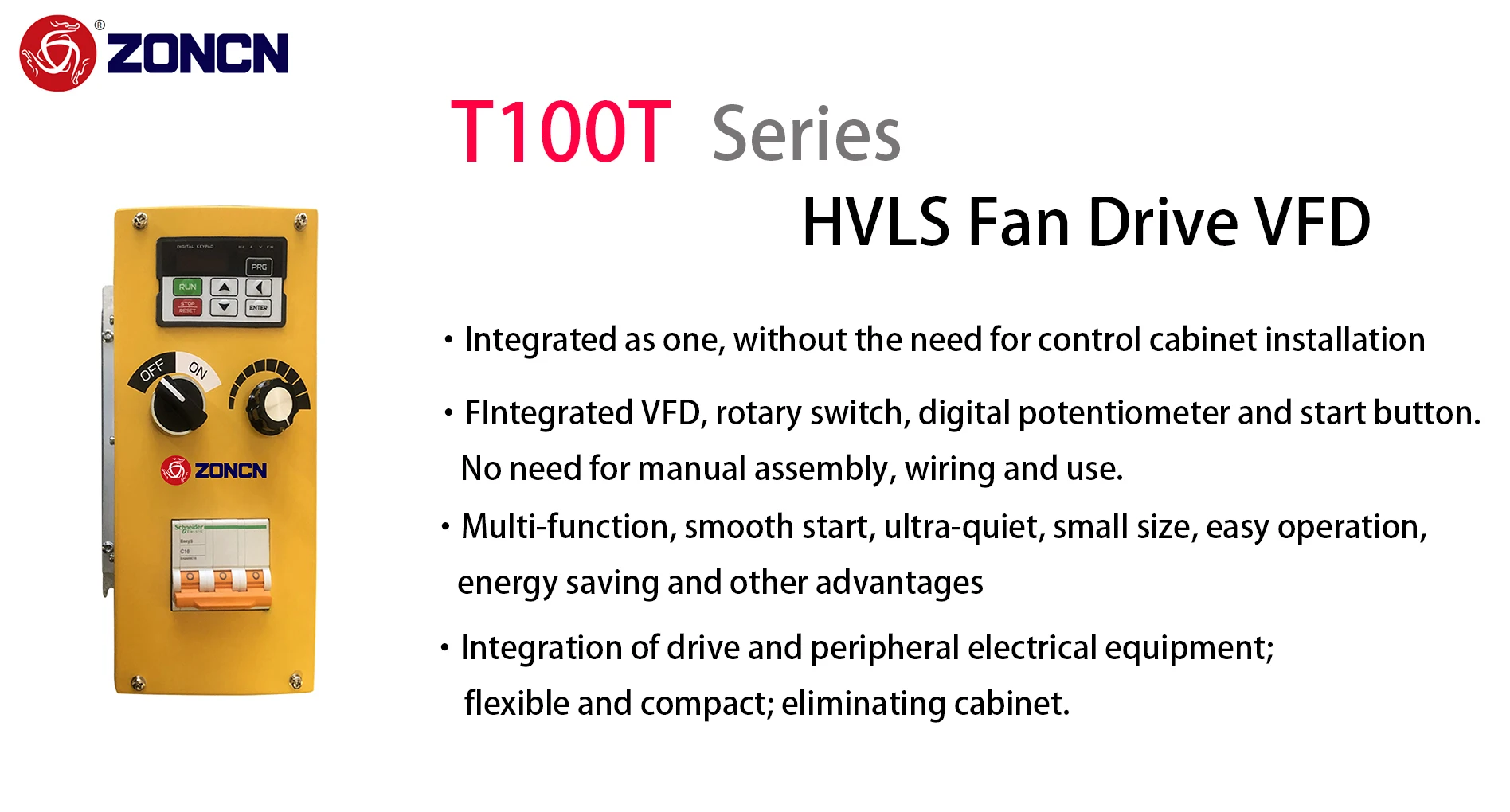 Hvls Controller Vfd 1.5KW 2.2KW HVLS Fan Drives Industrial Ceiling Fan Speed Controller VFD ...