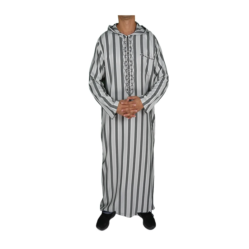 モロッコフード付きThobe売れ筋モロッコ男性服刺繍カフタンパーカー