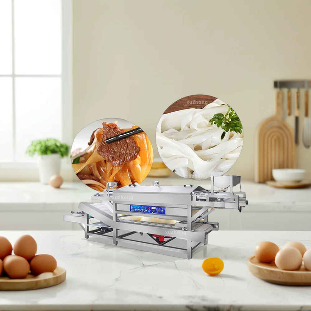 Chinese Snack Flat Rice Noodle Machine Flats Steam Rice Sheet Noodles Machine Pho Noodle Grain Product Making Machine